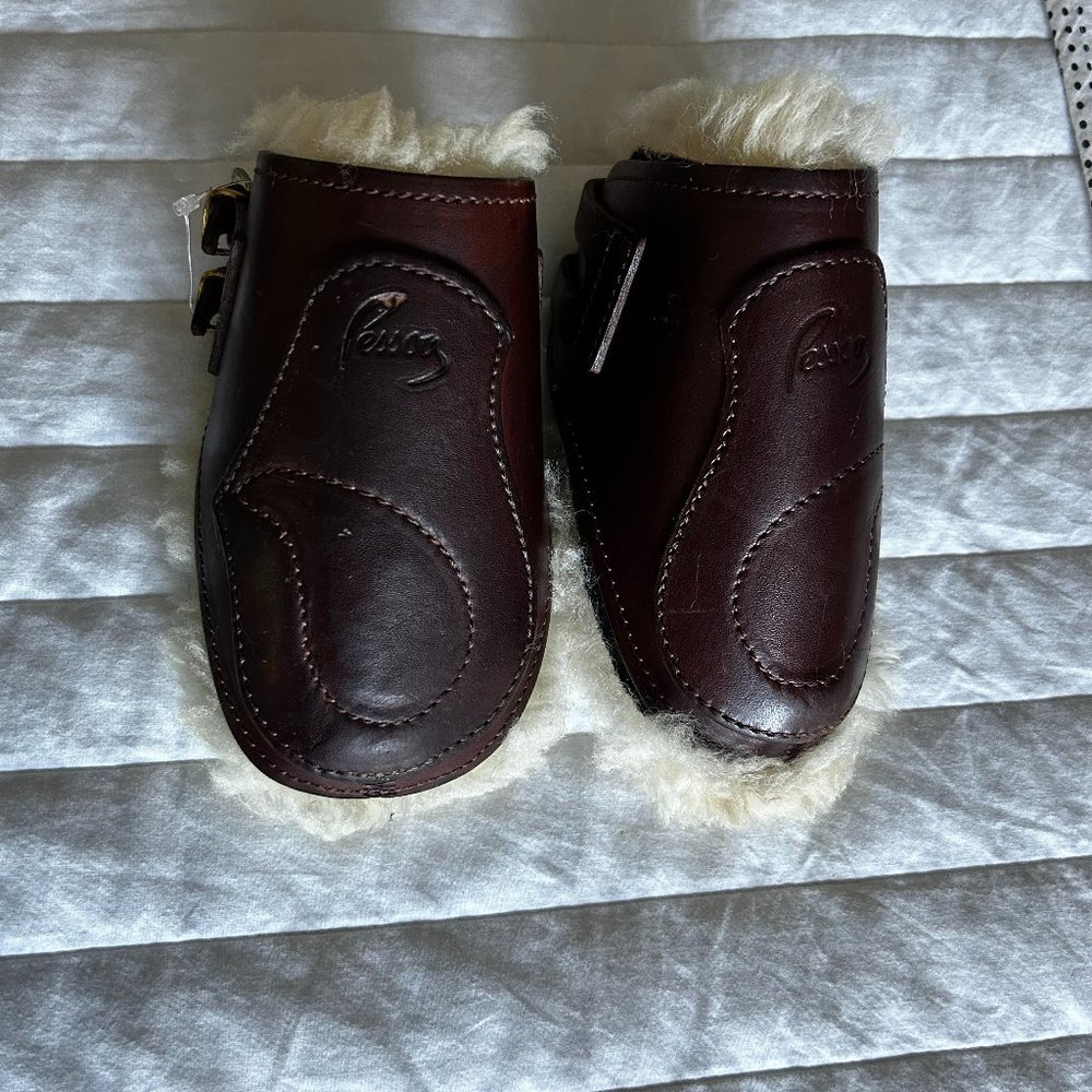 Pessoa Leather & Sheepskin-Lined Hind Fetlock Boots Size Small